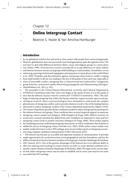 Online Intergroup Contact