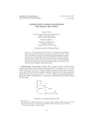 Superfluidity Phase Transitions for Liquid 4He System