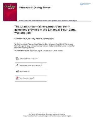 The Jurassic Tourmaline–Garnet–Beryl Semi-Gemstone Province in The