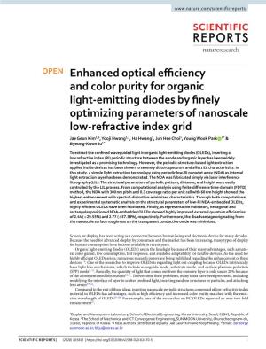 Enhanced Optical Efficiency and Color Purity for Organic Light