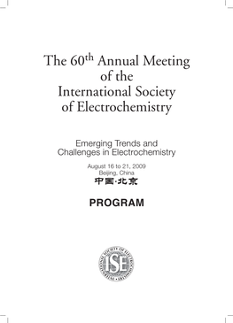Annual Meeting of the International Society of Electrochemistry I