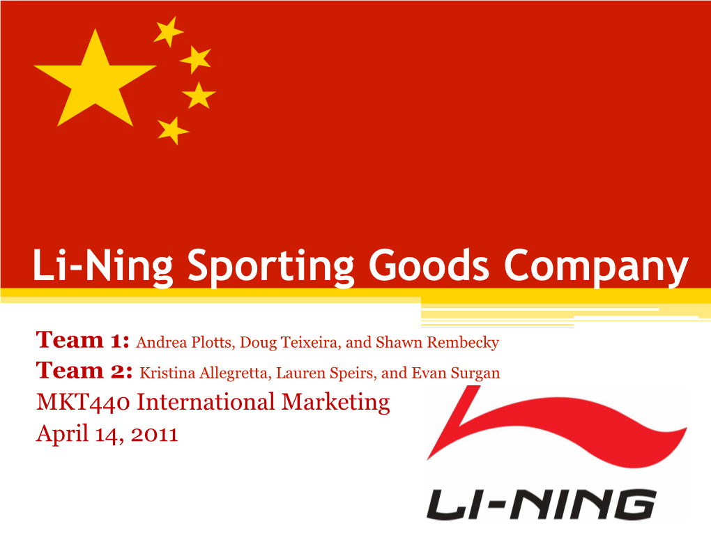 Li-Ning Sporting Goods Company