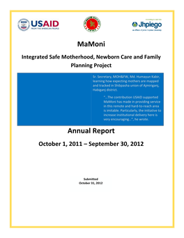 Mamoni FY'12 Annual Report Oct 2011-Sep 2012