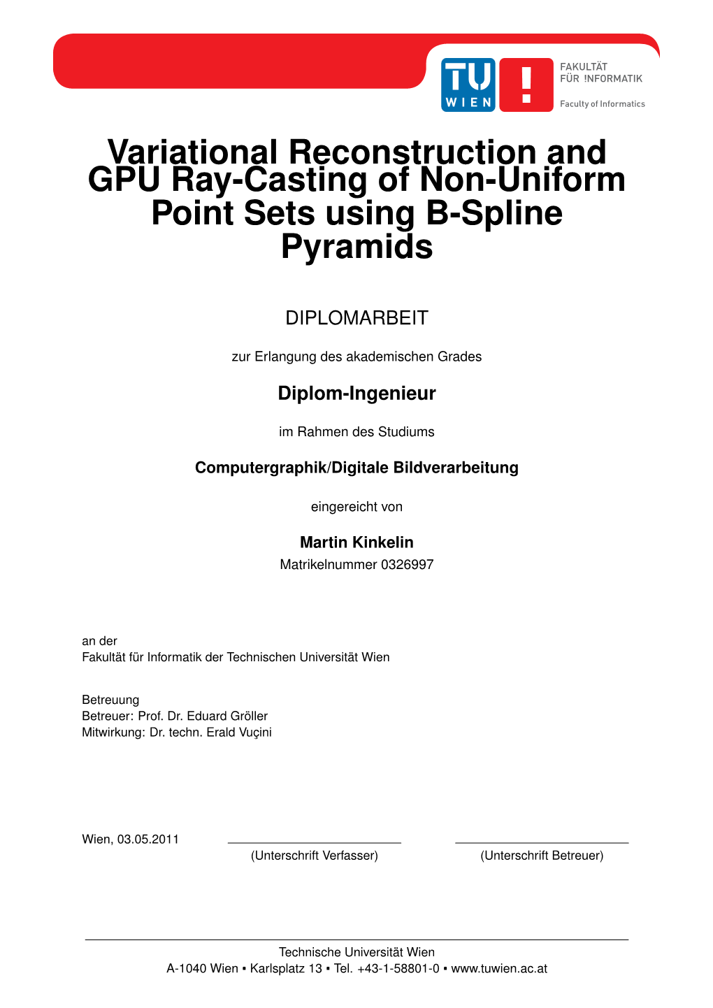 Variational Reconstruction and GPU Ray-Casting of Non-Uniform Point Sets Using B-Spline Pyramids