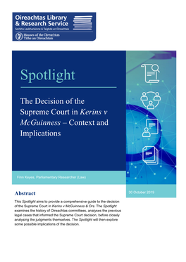 Spotlight: the Decision of the Supreme Court in Kerins V Mcguinness – Context and Implications