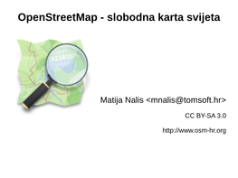 Openstreetmap - Slobodna Karta Svijeta