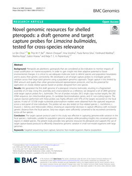 A Draft Genome and Target Capture Probes for Limacina Bulimoides, Tested for Cross-Species Relevance Le Qin Choo1,2*† , Thijs M