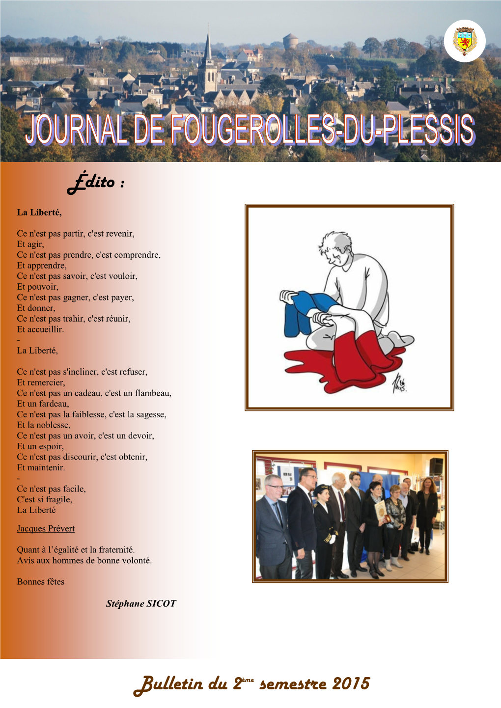 Bulletin Du 2Ème Semestre 2015 Édito