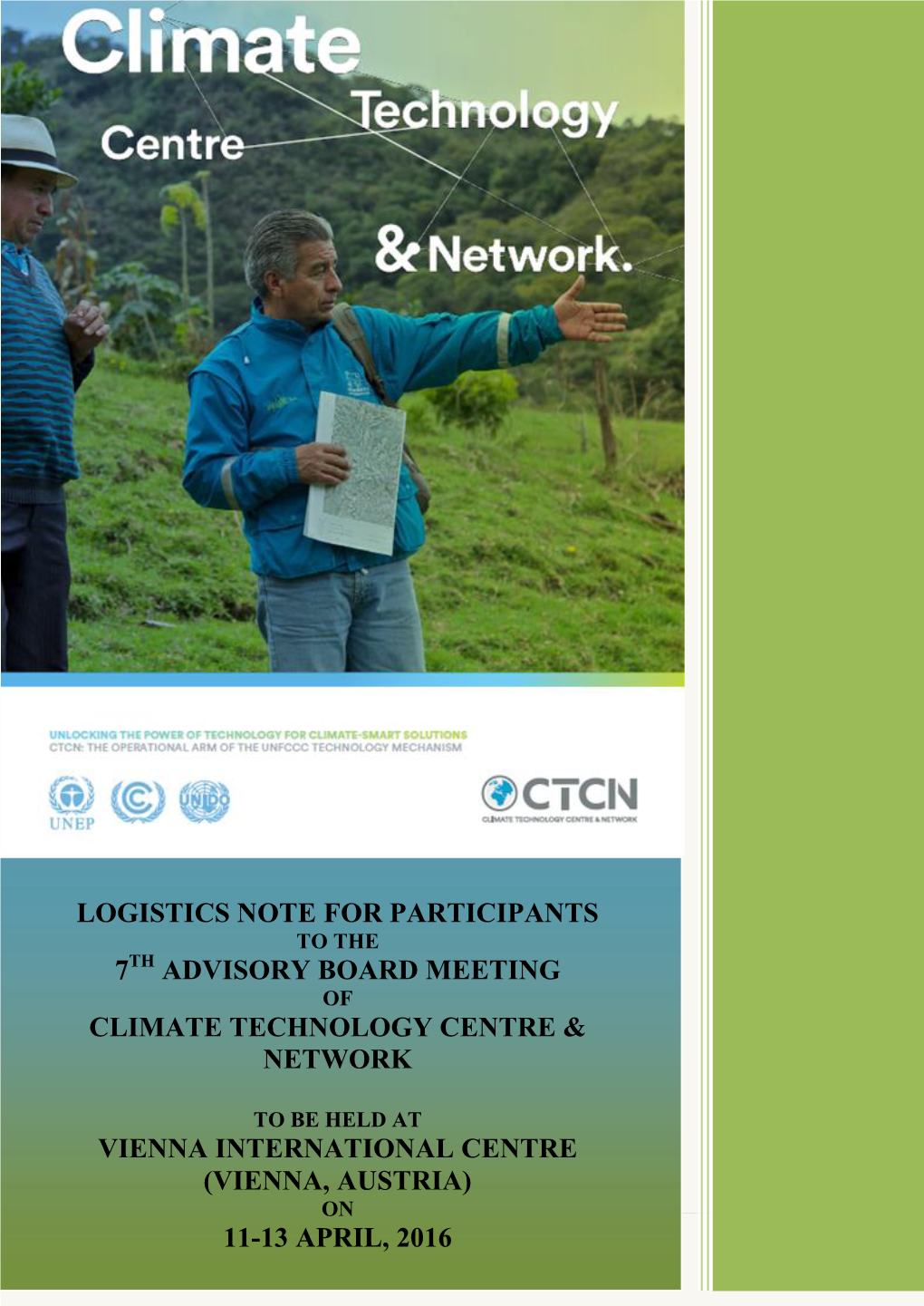 Logistics Note for Participants to the 7Th Advisory Board Meeting of Climate Technology Centre & Network