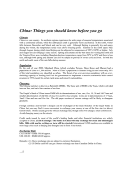 China: Things You Should Know Before You Go