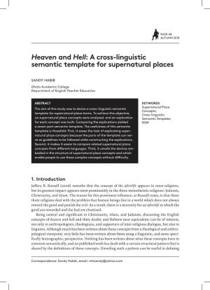 Heaven and Hell: a Cross-Linguistic Semantic Template for Supernatural Places