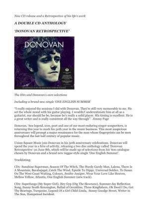 A Double Cd Anthology 'Donovan Retrospective'