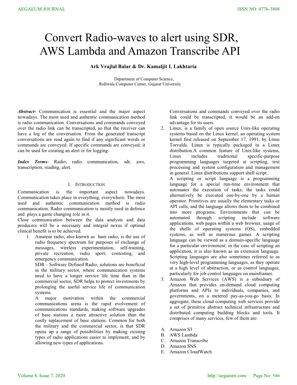 Convert Radio-Waves to Alert Using SDR, AWS Lambda and Amazon Transcribe API