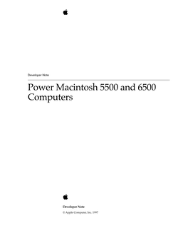Power Macintosh 5500 and 6500 Computers