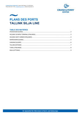 Plans Des Ports Tallink Silja Line