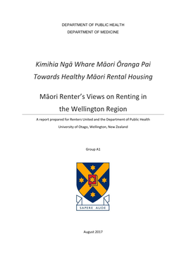 Māori Renter's Views on Renting