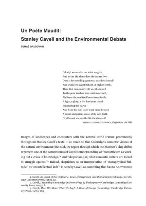 Stanley Cavell and the Environmental Debate