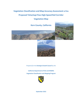 Vegetation Classification and Map Accuracy Assessment of the Proposed Tehachapi Pass High-Speed Rail Corridor Vegetation Map