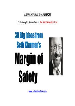 30 Big Ideas from Seth Klarman's Margin of Safety