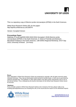 Electron Probe Microanalysis (EPMA) in the Earth Sciences