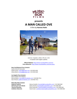 A MAN CALLED OVE a Film by Hannes Holm