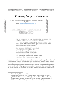 Making Soap in Plymouth