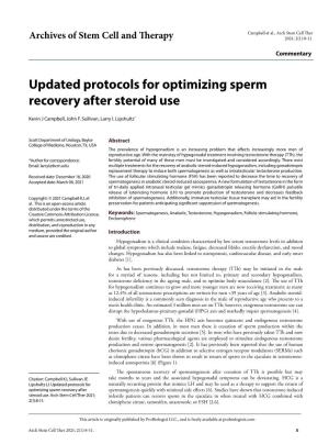 Updated Protocols for Optimizing Sperm Recovery After Steroid Use