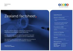 Zealand Factsheet Based in Denmark – Home to a World-Leading Healthcare Industry