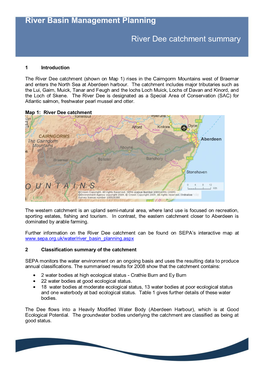 River Dee Catchment Summary