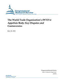 The World Trade Organization's (WTO's) Appellate Body