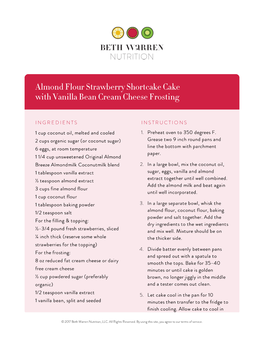 Almond Flour Strawberry Shortcake Cake with Vanilla Bean Cream Cheese Frosting