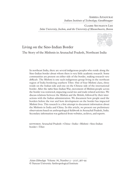 Living on the Sino-Indian Border the Story of the Mishmis in Arunachal Pradesh, Northeast India