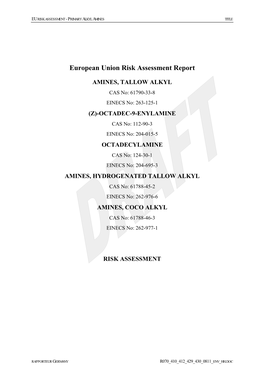 European Union Risk Assessment Report