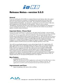 Release Notes—Version 9.0.5