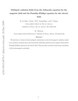 Arxiv:0812.4679V1 [Physics.Class-Ph] 26 Dec 2008 Fteeetoantcpotentials