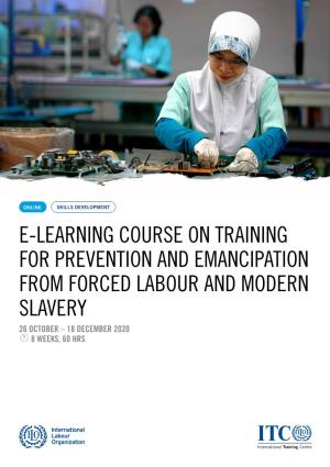 E-Learning Course on Training for Prevention and Emancipation from Forced Labour and Modern Slavery