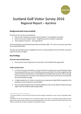 Scotland Golf Visitor Survey 2016 Regional Report – Ayrshire