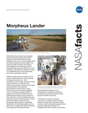 Morpheus Lander Fact Sheet