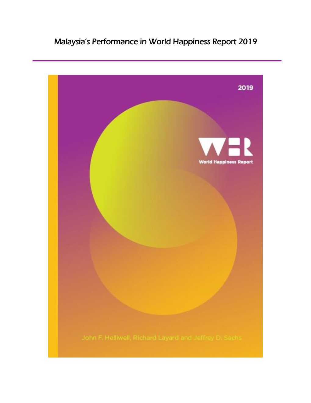 Malaysia's Performance in World Happiness Report 2019