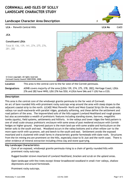 Cornwall and Isles of Scilly Landscape Character Study