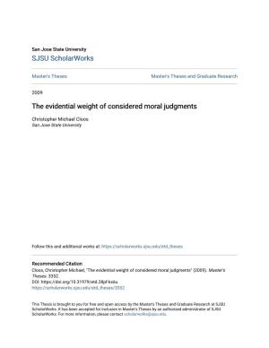 The Evidential Weight of Considered Moral Judgments