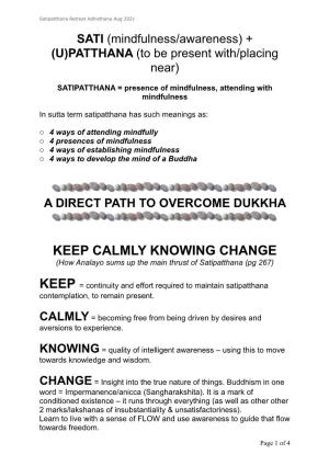 SATIPATTHANA Overview 4 Ways of Establishing Mindfulness with New