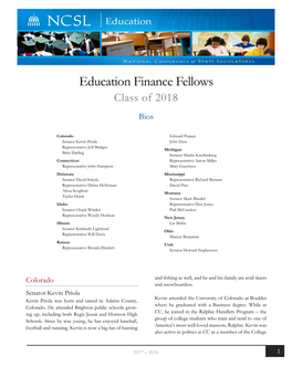 Education Finance Fellows Class of 2018