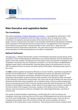 Executive and Legislative Bodies