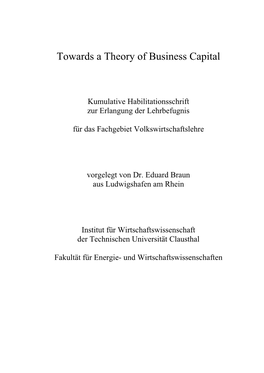 Towards a Theory of Business Capital