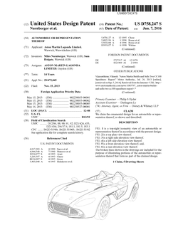 (12) United States Design Patent (10) Patent No.: US D758,247 S Nurnberger Et Al