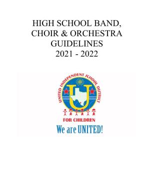 High School Band, Choir & Orchestra Guidelines 2021
