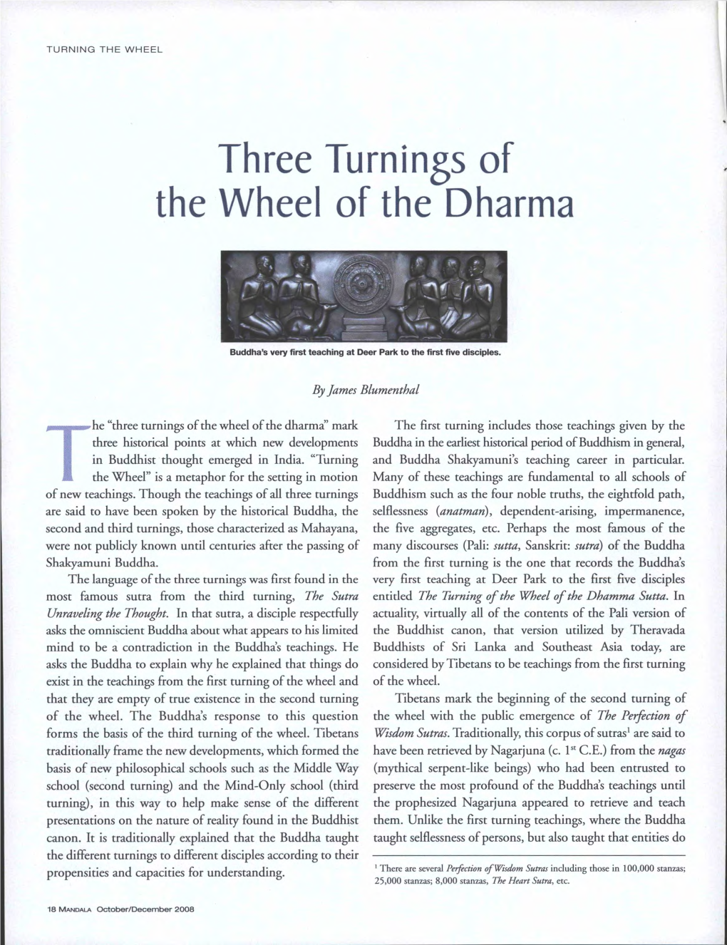 Three Turnings of the Wheel of the Dharma