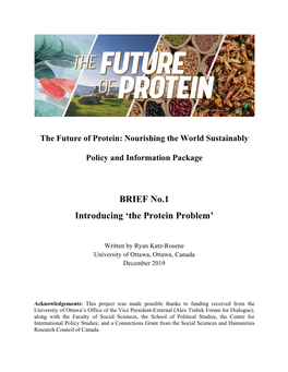 BRIEF No.1 Introducing 'The Protein Problem'