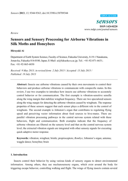 Sensors and Sensory Processing for Airborne Vibrations in Silk Moths and Honeybees